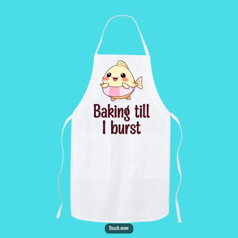 Funny Pufferfish Floatie Apron: Hilarious Kitchen Wear for Pool Lovers, Perfect Funny Gift