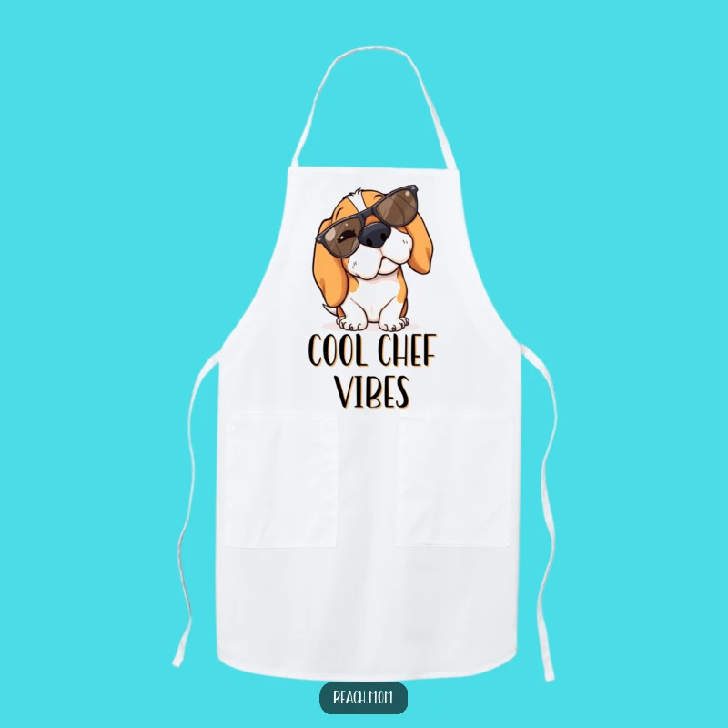 Funny Basset Hound Winking Sunglasses Apron - Cool Kitchen Chef Gift