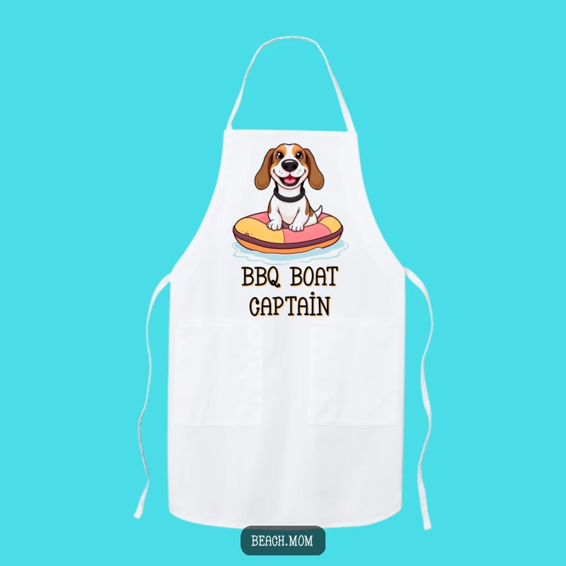 Funny Basset Hound Raft Apron: Chef Dog Gift for Water Fun