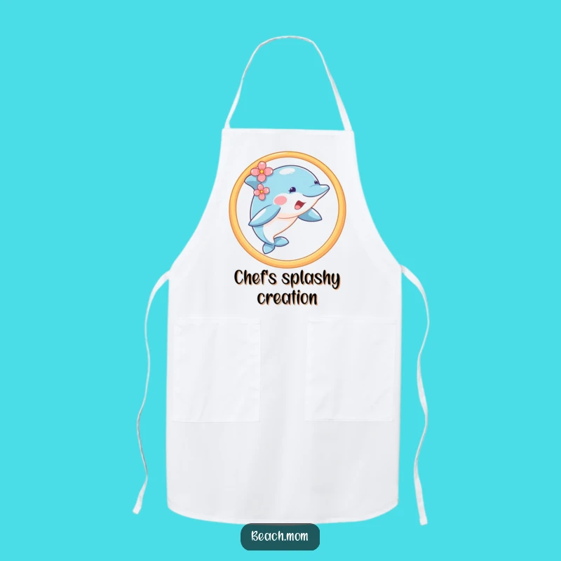 Funny Dolphin Hoop Jump Apron - Kitchen Flower Ear Chef Gift