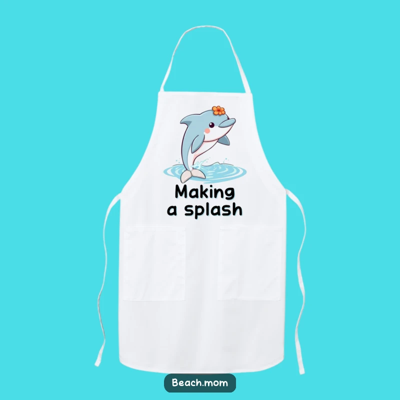 Funny Dolphin Lei Apron: Hilarious Kitchen Gear for a Tropical Chef