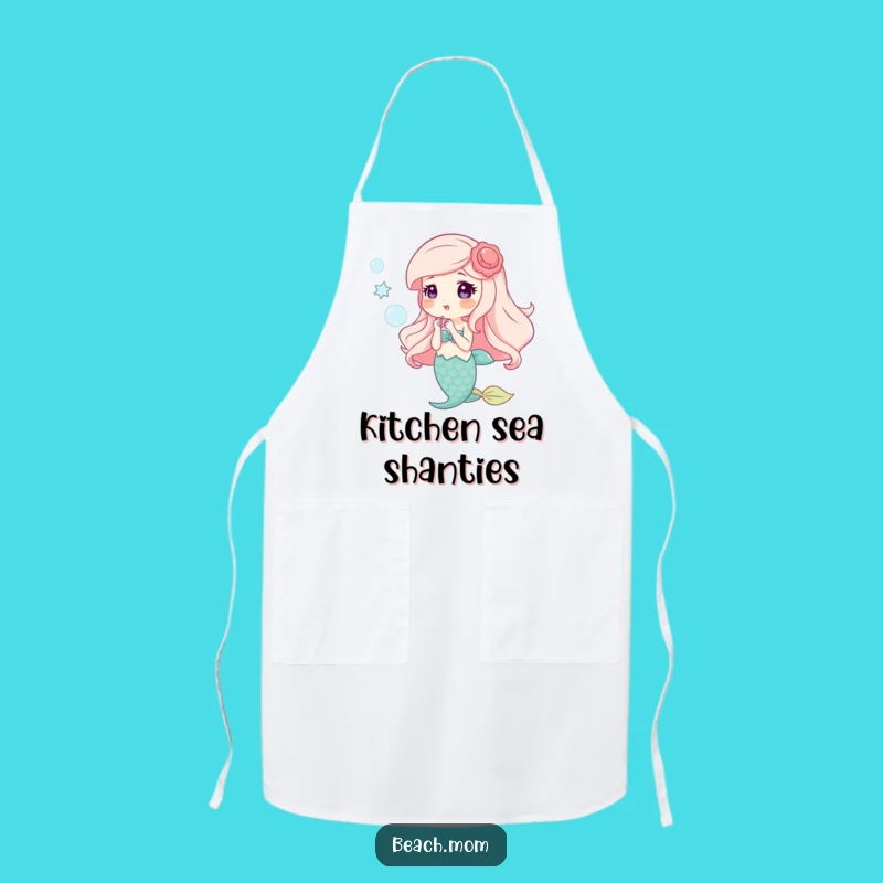 Funny Happy Mermaid Bubbles Apron - Whimsical Sea Chef Gift!
