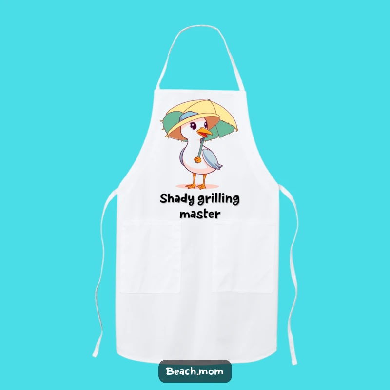 Funny Seagull Beach Hat Apron: Kitchen Fun with Seaside Vibes