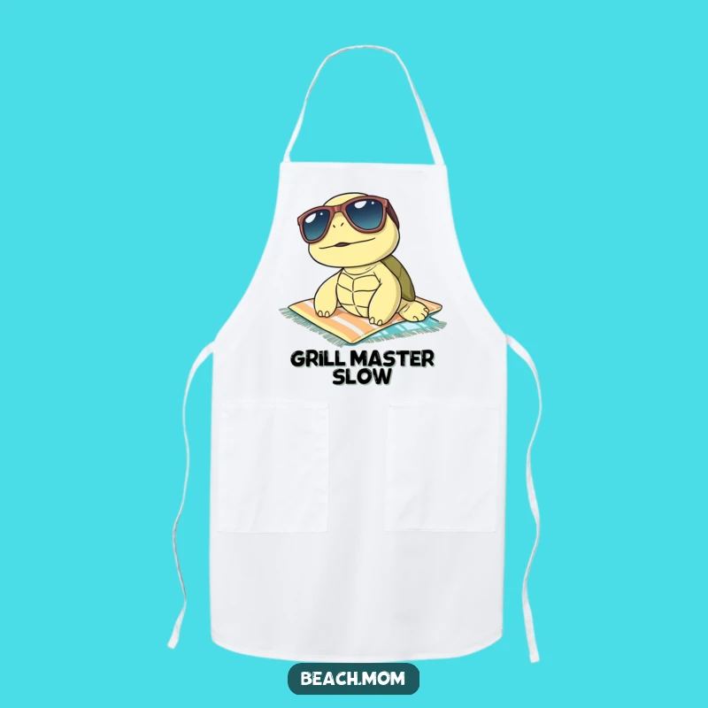 Funny Turtle Sunbathing Apron: Cook with Cool, Relaxed Beach Vibes
