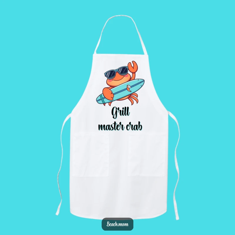 Funny Crab Sunglasses Surfboard Apron - Kitchen Beach Party Fun