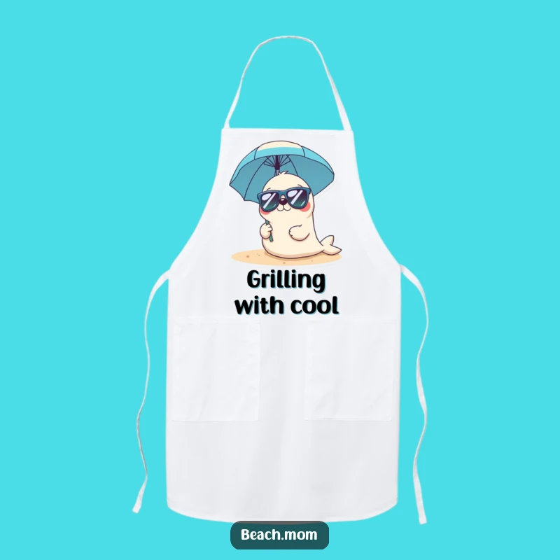 Funny Kawaii Seal Sunglasses Apron - Cool Beach Chef Gift