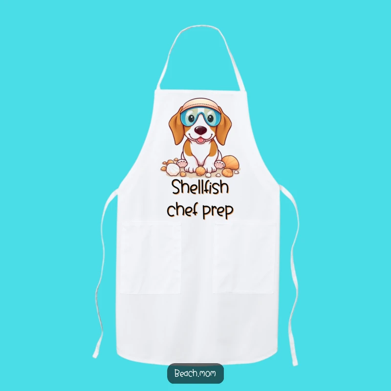 Funny Basset Hound Beachcomber Apron: Coastal Dog Gift for Collectors