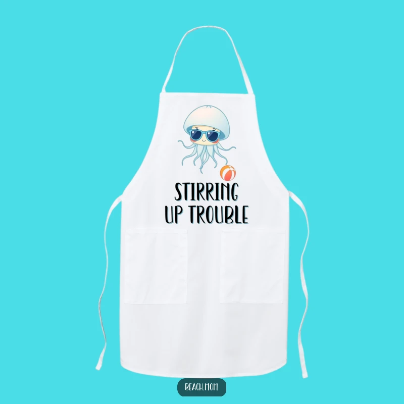 Funny Jellyfish Shades Apron: Hilarious Kitchen Wear for Beach Lovers, Perfect Funny Gift