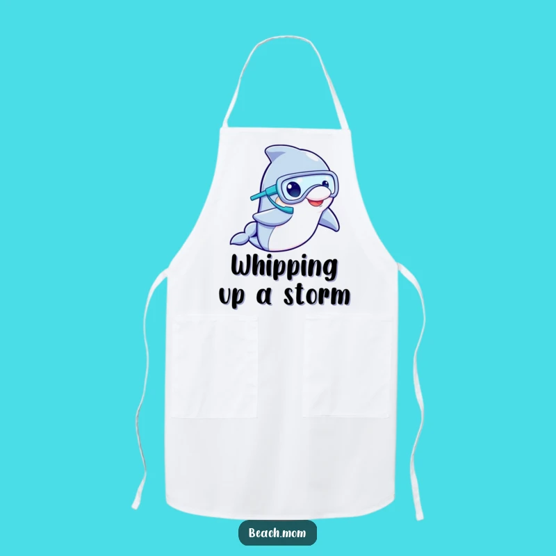 Funny Dolphin Snorkeler Apron: Hilarious Kitchen Wear for Ocean Lovers, Perfect Funny Gift