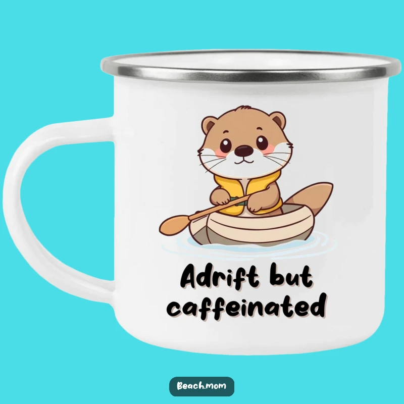 Funny Otter Life Vest Camping Mug - Cute Animal Raft Coffee Cup!