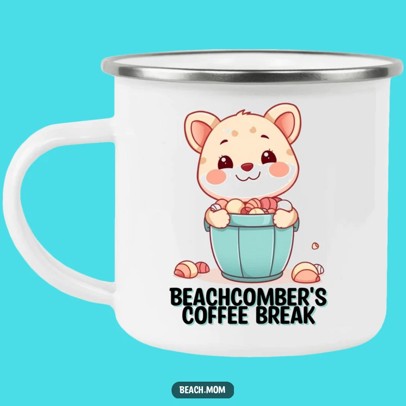 Funny Seashell Camping Mug, Happy Collector, Perfect Gift for Outdoors