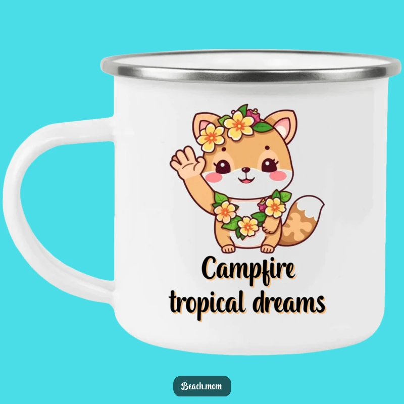 Funny Aloha Camping Mug, Flower Lei Adventure, Perfect Gift for Outdoors