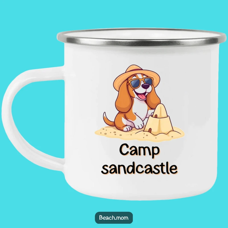 Funny Basset Hound Beach Camping Mug: Sip Your Summer Brew Outdoors