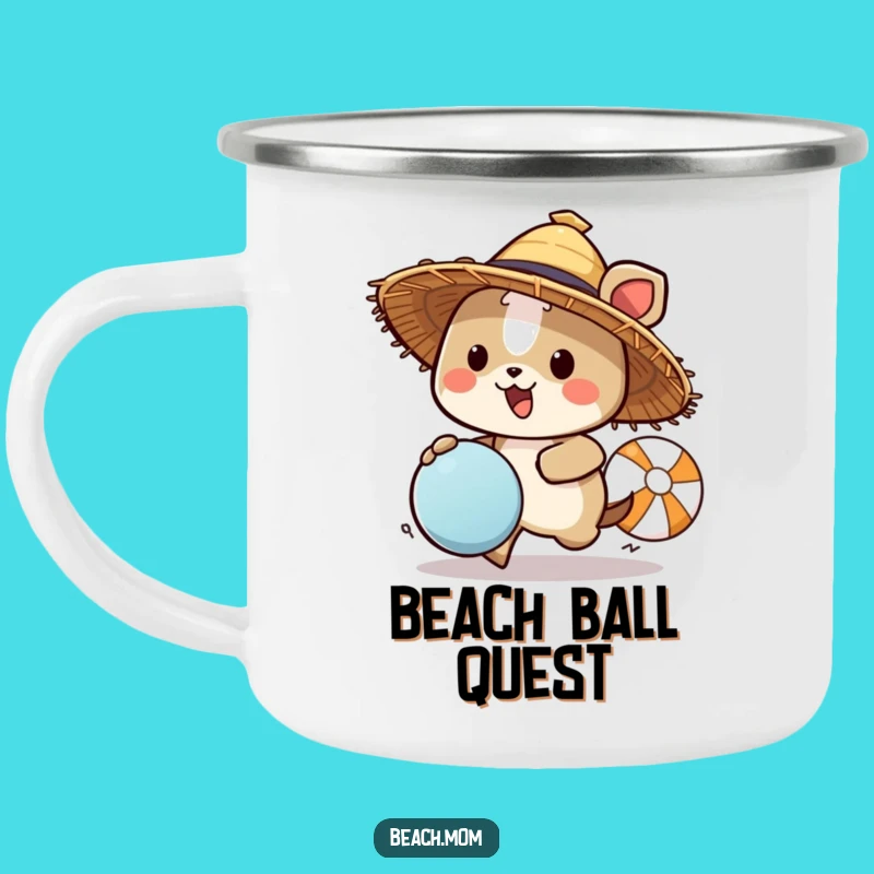 Funny Beach Animal Camping Mug - Straw Hat Outdoor Summer Cup