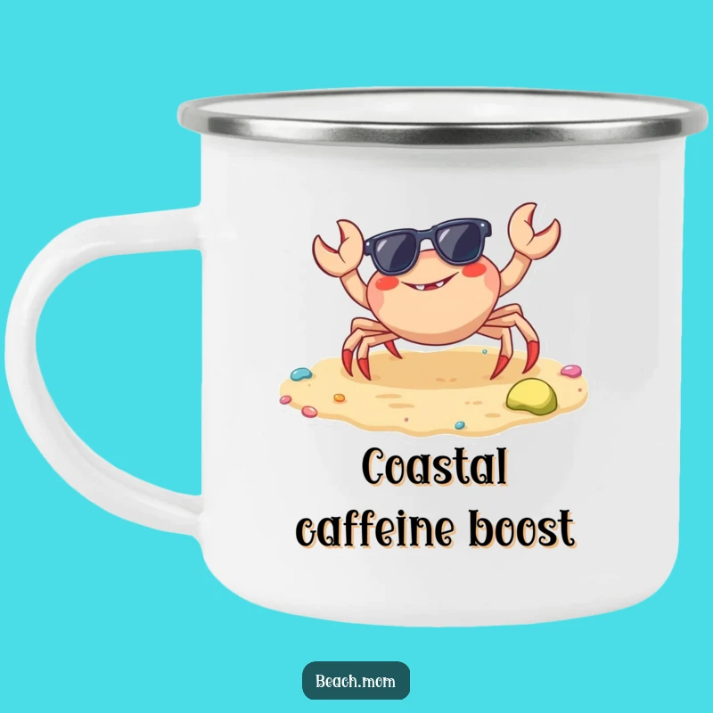 Funny Crab Sunglasses Camping Mug: Sip & Laugh by the Fire