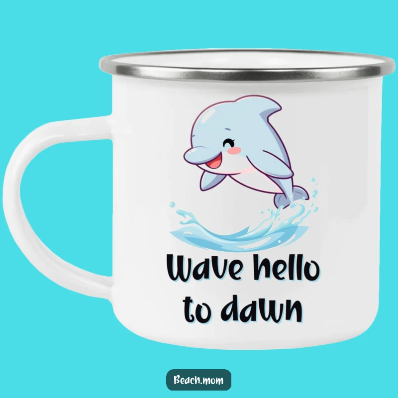 Funny Dolphin Camping Mug - Durable Cartoon Cup for Aquatic Adventures