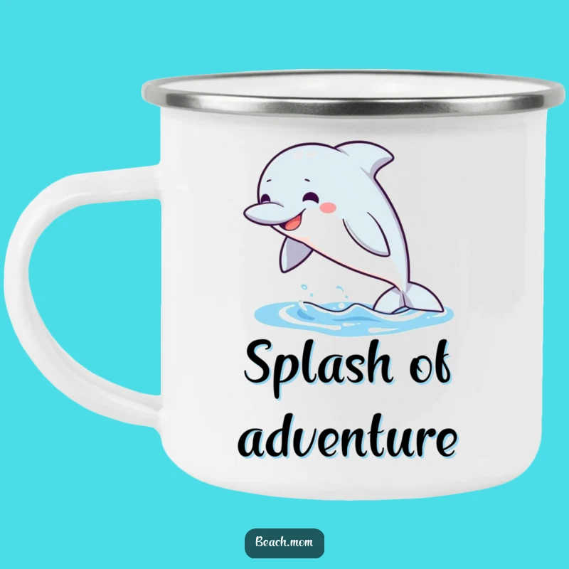 Funny Dolphin Grin Camping Mug: Outdoor Ocean Humor, Gift