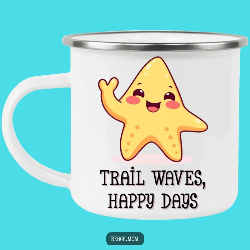 Funny Happy Starfish Camping Mug: Waving Tentacle Cup for Outdoor Fun