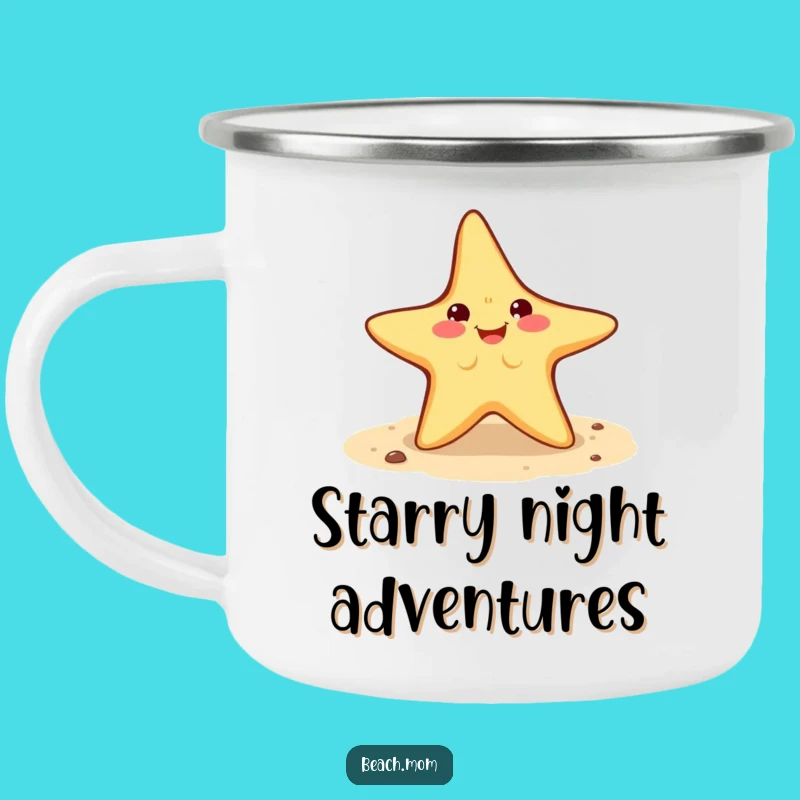 Funny Starfish Cartwheel Camping Mug: Rugged Beach Character Funny Gift