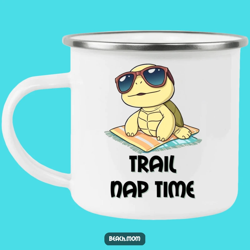 Funny Turtle Sunbathing Camping Mug: Durable and Chill Outdoor Beverage Holder