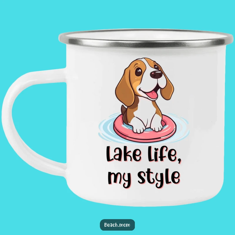 Funny Basset Hound Floaties Camping Mug - Adventure Paddling Fun Gift