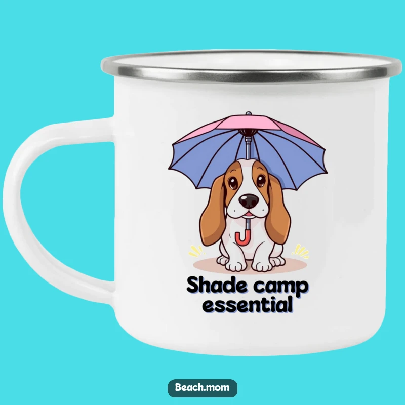 Funny Basset Hound Sun Camping Mug: Durable Dog Cup for Outdoor Relaxation