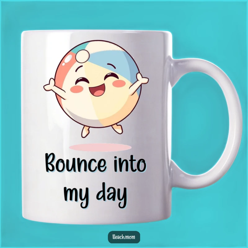 Funny Beach Ball Mug: Joyful Bouncing Character Gift for Summer Fun