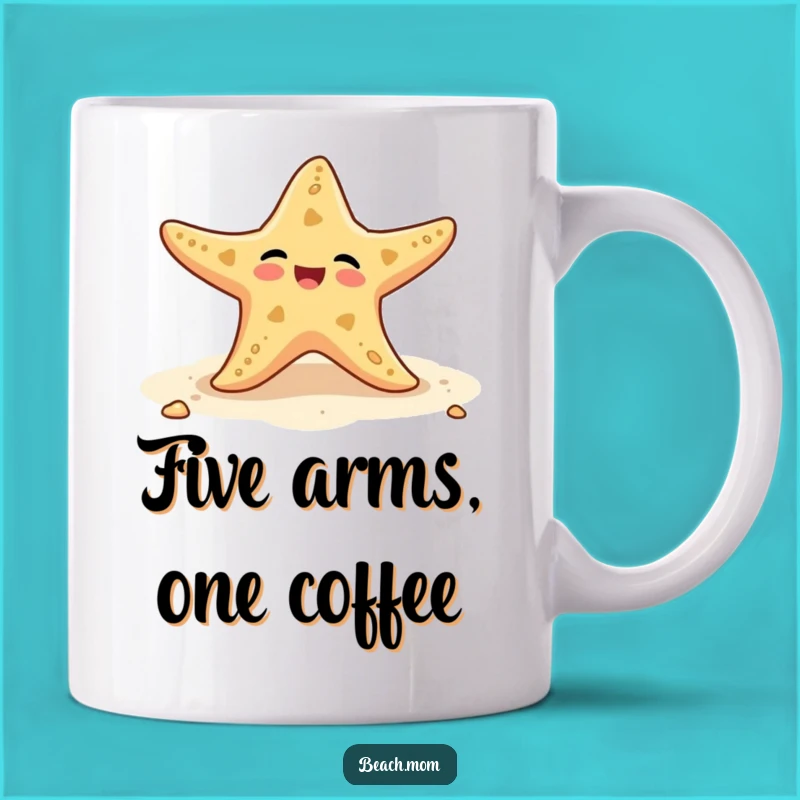 Funny Starfish Beach Mug: Delightful Wiggling Arms Gift!
