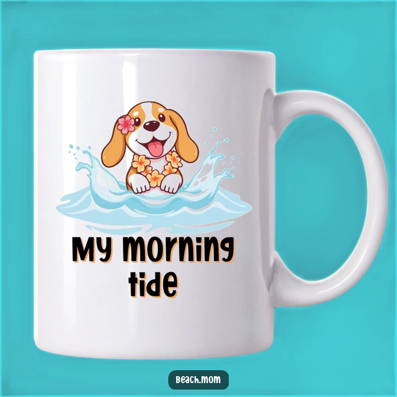 Funny Basset Hound Lei Splash Mug - Hilarious Beach Dog Vacation Gift