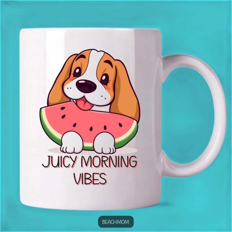 Funny Basset Hound Watermelon Lover Mug - Refreshing Summer Gift for Dog Fans