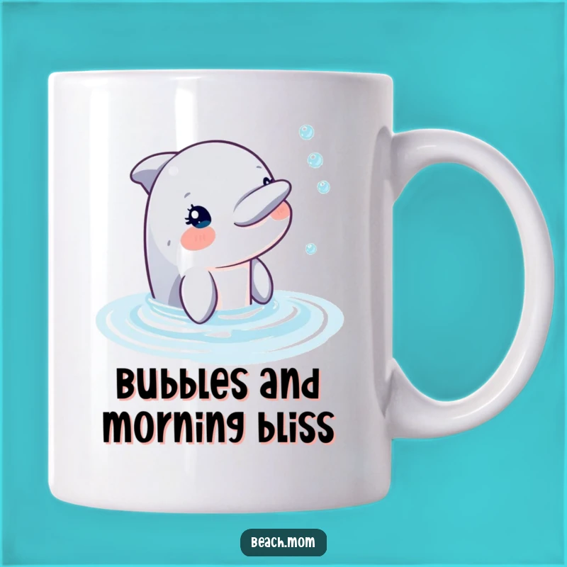 Funny Dolphin Bubbles Mug: Hilarious Ocean Friend, Perfect Gift for Water Lovers!