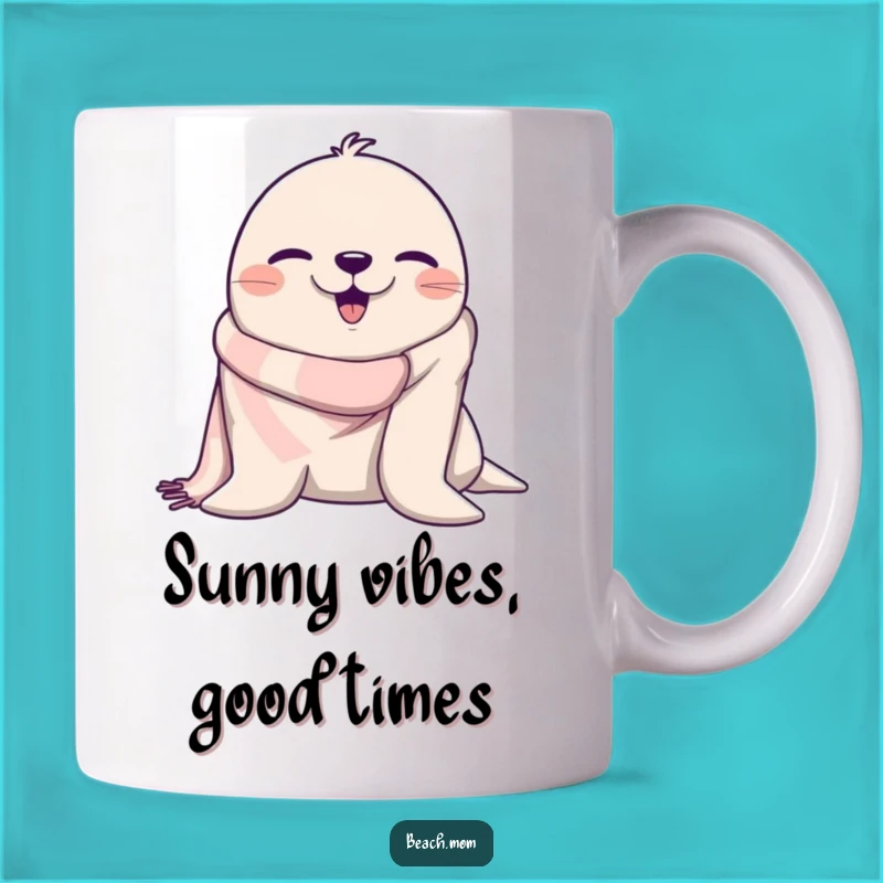 Funny Winking Seal Beach Towel Mug: A Hilarious Gift for Beach Lovers