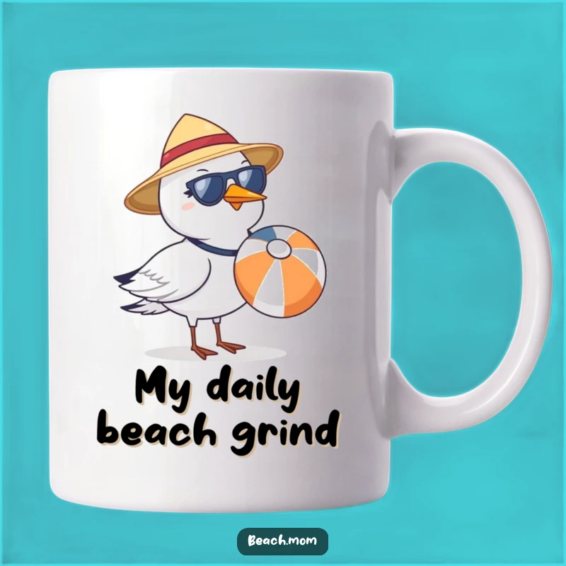 Funny Seagull Beach Ball Mug - Hilarious Sun Hat Sunglasses Gift for Bird Lovers