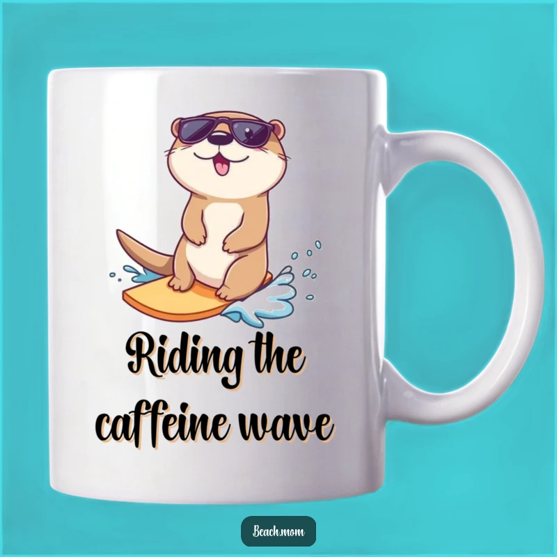 Funny Otter Sunglasses Surf Mug: Chill Wave Rider Perfect Gift