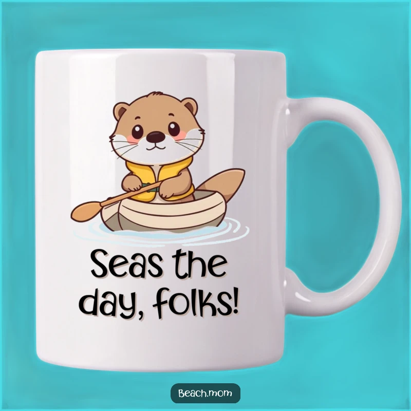 Funny Otter Life Vest Raft Mug - Adorable Cute Animal Gift for Otter Lovers!
