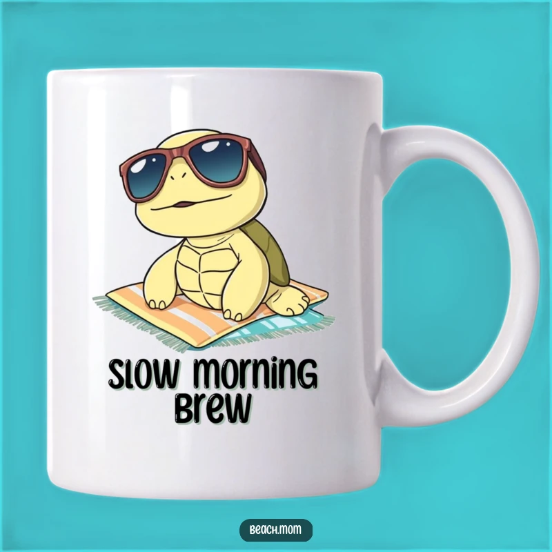 Funny Turtle Sunbathing Mug: Chill Vibes Gift for Sunglasses Loving Reptiles