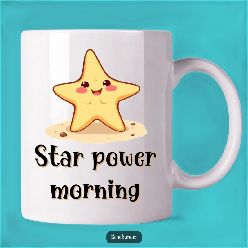 Funny Starfish Cartwheel Mug: Energetic Beach Character Funny Gift