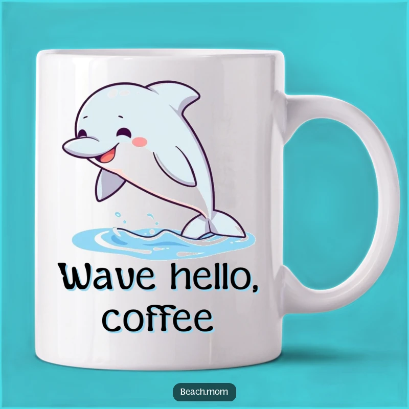 Funny Dolphin Grin Mug: Playful Ocean Humor, Perfect Gift for Water Lovers