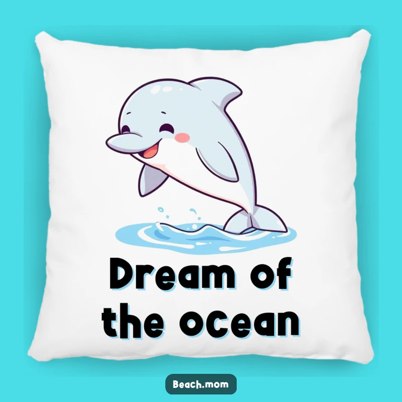 Funny Dolphin Leap Pillow: Comfy Ocean Humor, Perfect Gift