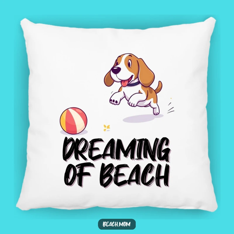 Comfy Beach Buddy Funny Basset Hound Pillow - Soft & Fun Decor