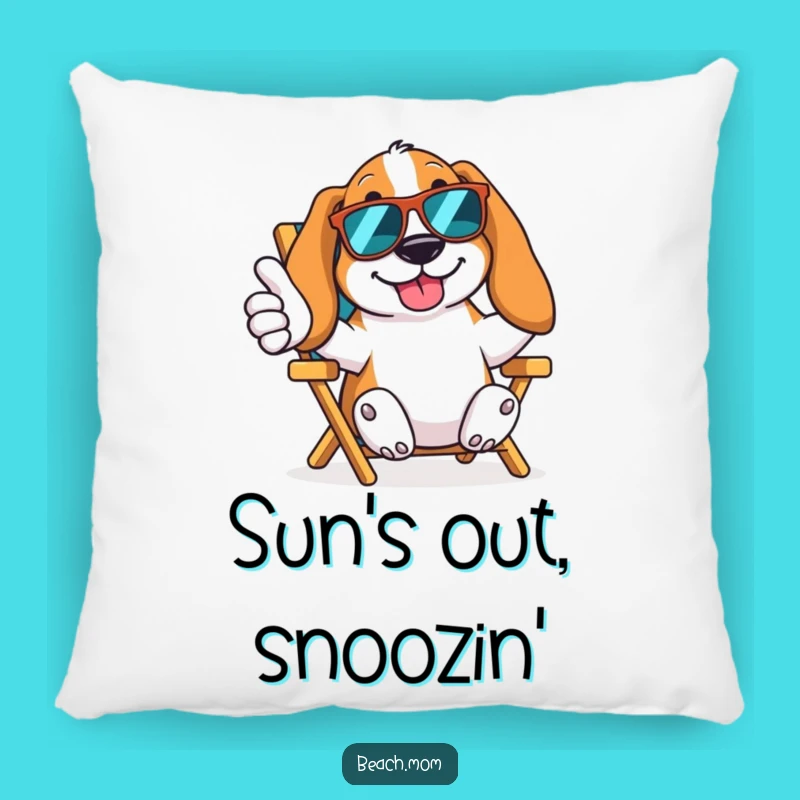 Funny Basset Hound Cool Pillow - Beach Chair Dog Accent Pillow