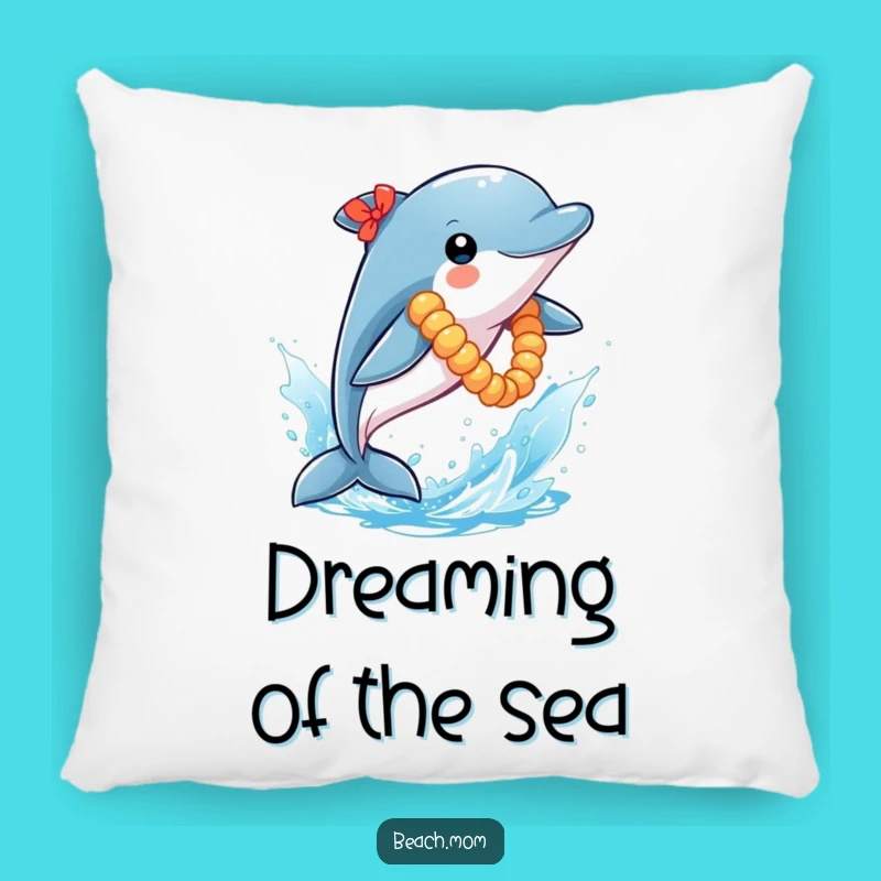 Funny Dolphin Lei Pillow: Couch Comfort with a Splash of Ocean Humor
