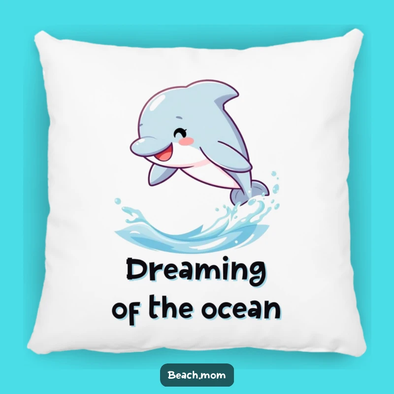 Funny Dolphin Pillow - Cozy Cartoon Comfort for Nautical Decor