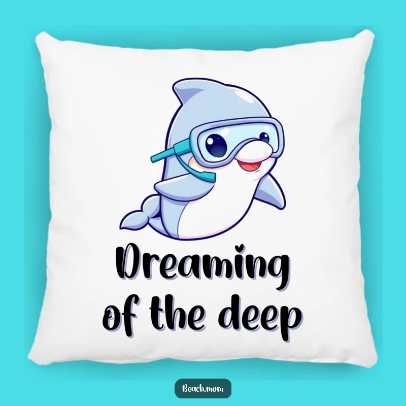 Funny Dolphin Snorkeler Pillow: Cozy Comfort with Hilarious Ocean Design, Perfect Funny Gift