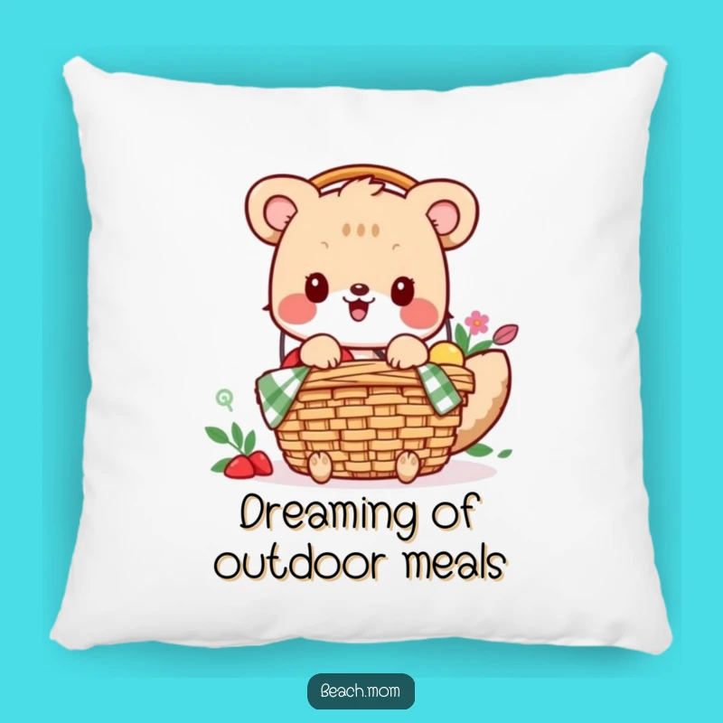 Funny Excited Picnic Pillow, Cozy Character Cushion, Perfect Gift for Relaxation