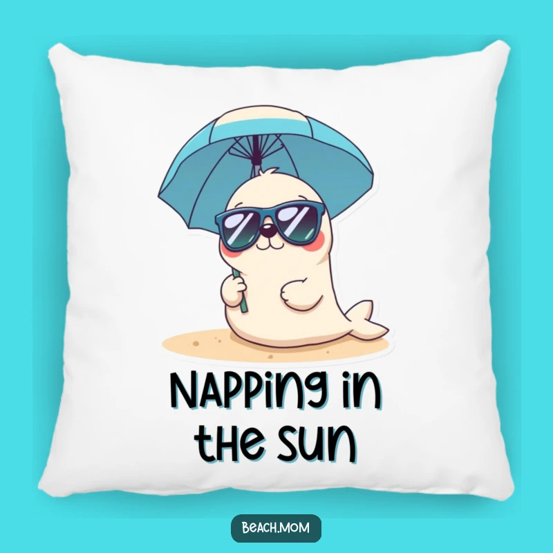 Funny Kawaii Seal Sunglasses Pillow - Cozy Beach Vibe Accent