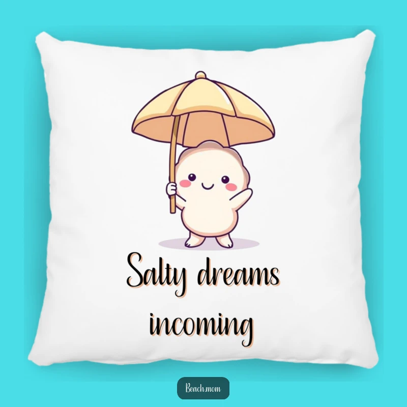 Funny Smiling Seashell Pillow: Beach Umbrella Comfort, Perfect Coastal Gift