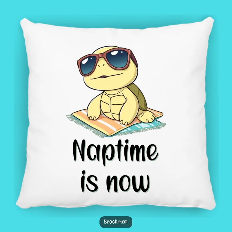 Funny Turtle Sunbathing Pillow: Cozy Comfort with Sunglasses Style