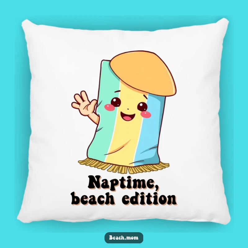 Funny Beach Towel Smile Pillow: Cozy Up with a Happy Wave