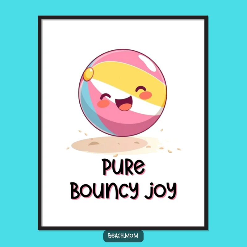 Funny Beach Ball Digital Art: Instant Joy with a Bouncing Ball Design Print Gift